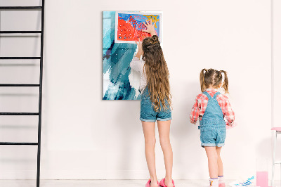 Dry erase board magnetic A colorful board for photos and notes