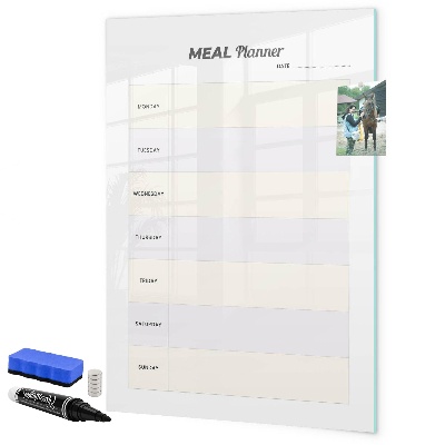 Magnetic dry erase board Meal planner for the whole week