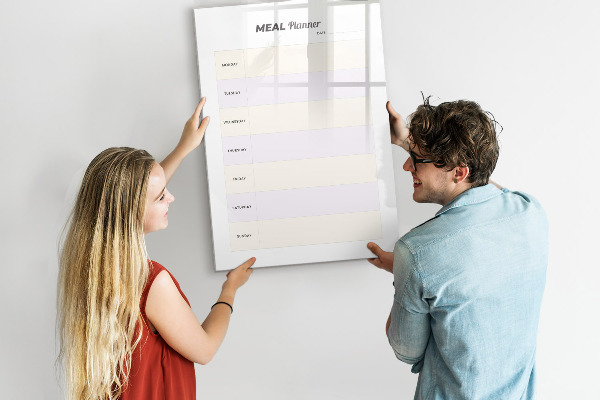 Magnetic dry erase board Meal planner for the whole week