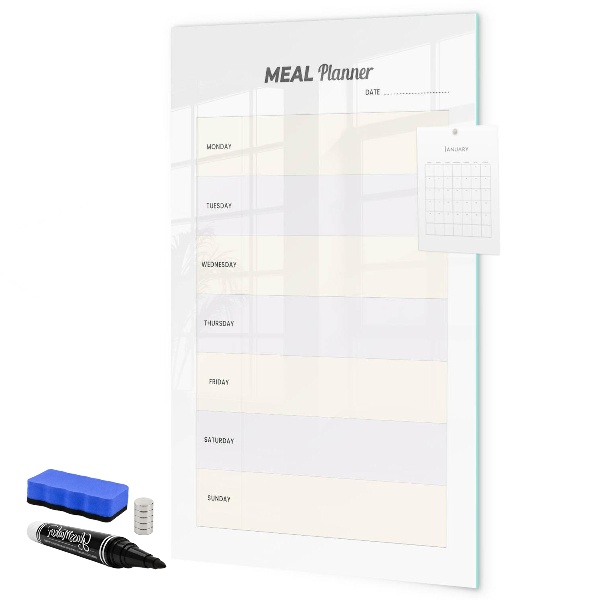 Magnetic dry erase board Meal planner for the whole week