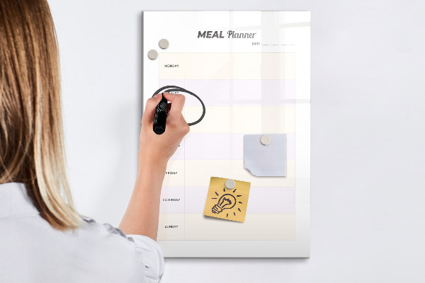 Magnetic dry erase board Meal planner for the whole week