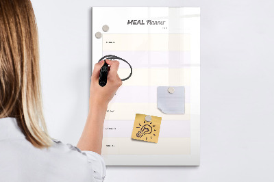 Magnetic dry erase board Meal planner for the whole week