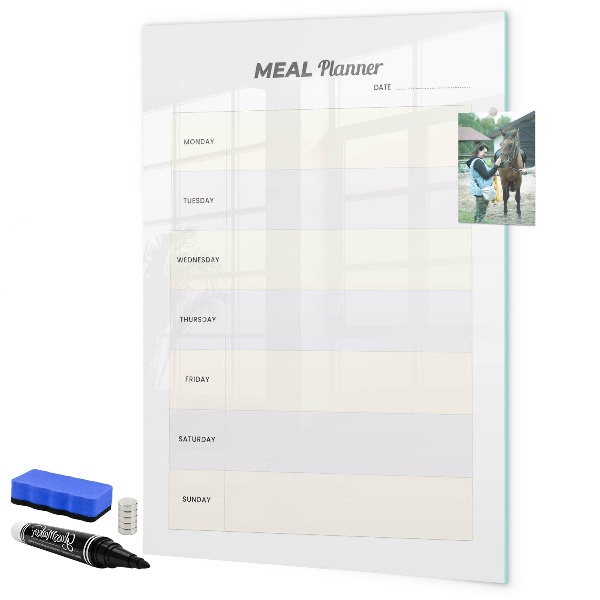 Magnetic dry erase board Meal planner for the whole week