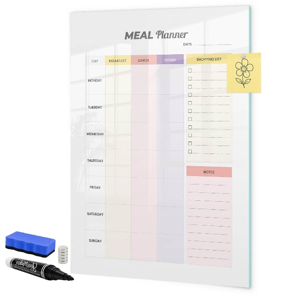 Dry erase board magnetic Meal planner for every week