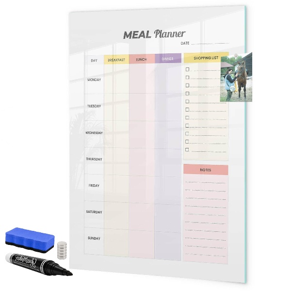 Dry erase board magnetic Meal planner for every week