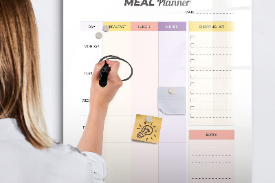 Dry erase board magnetic Meal planner for every week