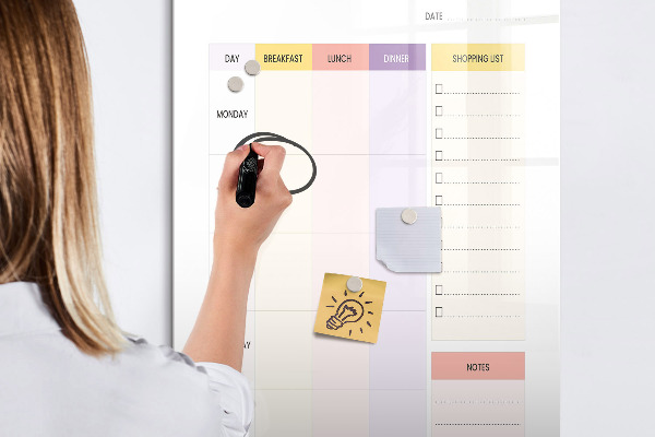 Dry erase board magnetic Meal planner for every week
