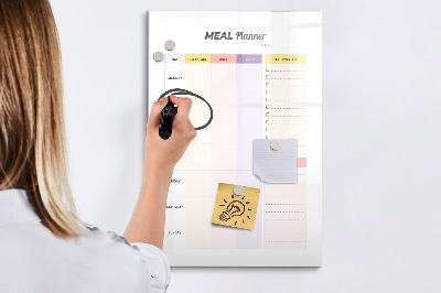 Dry erase board magnetic Meal planner for every week