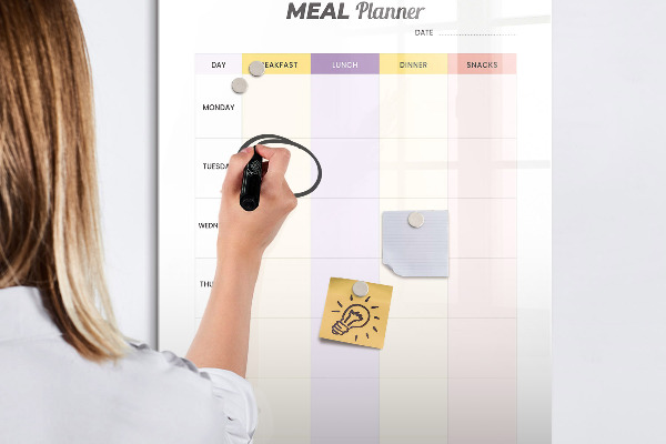 Magnetic dry erase board Daily meal planner