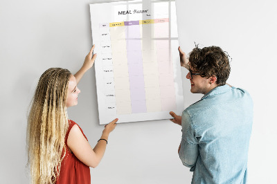 Magnetic dry erase board Daily meal planner
