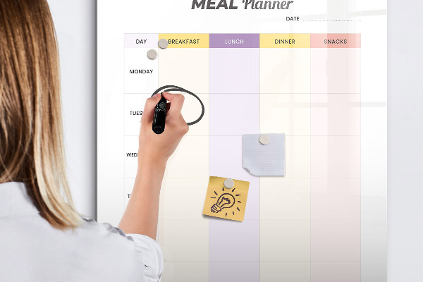 Magnetic dry erase board Daily meal planner