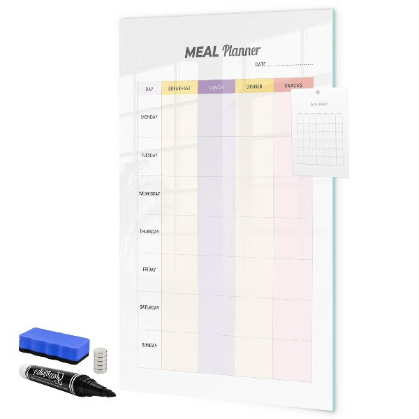 Magnetic dry erase board Daily meal planner