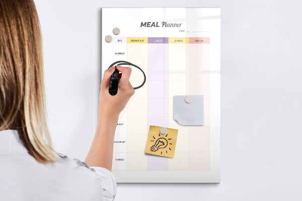 Magnetic dry erase board Daily meal planner