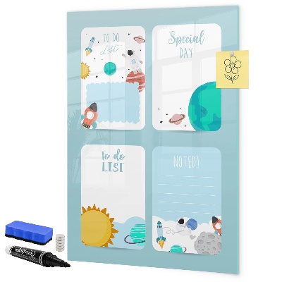 Dry erase board magnetic Planner with space for photos