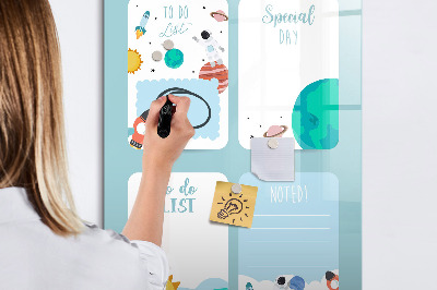 Dry erase board magnetic Planner with space for photos