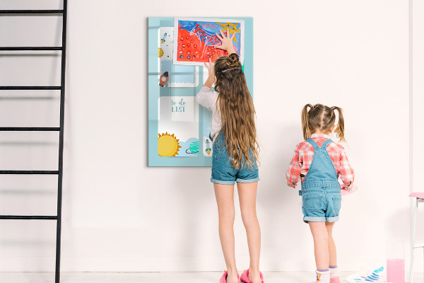 Dry erase board magnetic Planner with space for photos