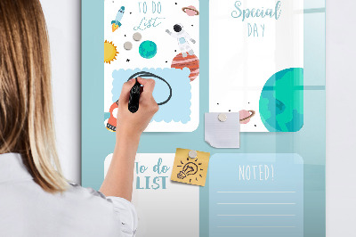 Dry erase board magnetic Planner with space for photos