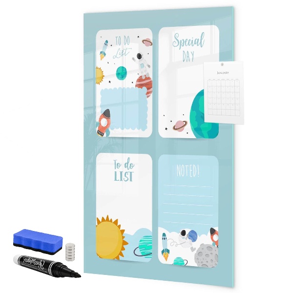 Dry erase board magnetic Planner with space for photos