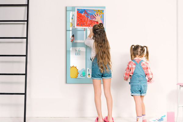 Dry erase board magnetic Planner with space for photos