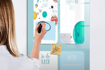 Dry erase board magnetic Planner with space for photos