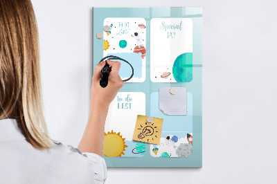 Dry erase board magnetic Planner with space for photos