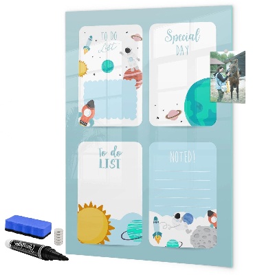 Dry erase board magnetic Planner with space for photos