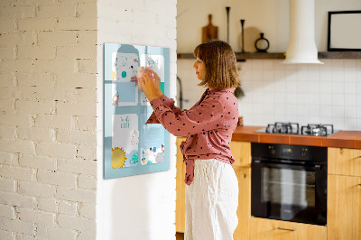 Dry erase board magnetic Planner with space for photos