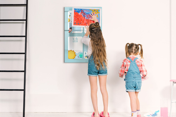 Dry erase board magnetic Planner with space for photos