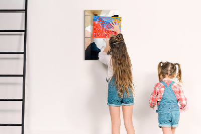 Dry erase board magnetic A stylish board for notes and photos