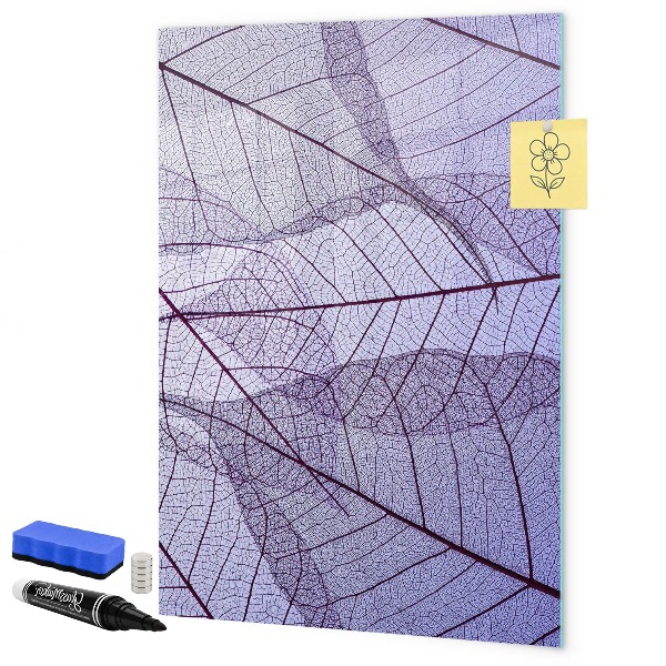 Magnetic dry erase board Magnetic board with a leaf pattern