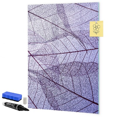 Magnetic dry erase board Magnetic board with a leaf pattern