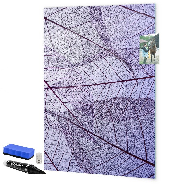 Magnetic dry erase board Magnetic board with a leaf pattern