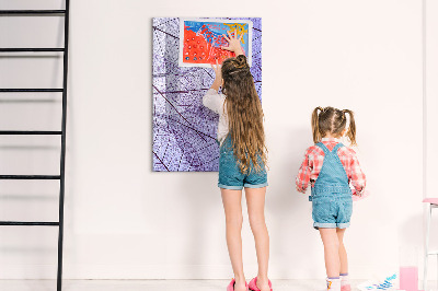 Magnetic dry erase board Magnetic board with a leaf pattern