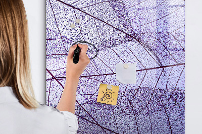 Magnetic dry erase board Magnetic board with a leaf pattern