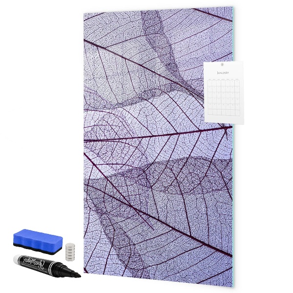 Magnetic dry erase board Magnetic board with a leaf pattern