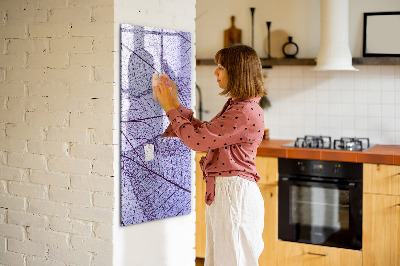 Magnetic dry erase board Magnetic board with a leaf pattern