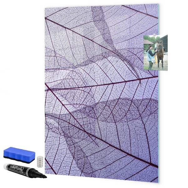 Magnetic dry erase board Magnetic board with a leaf pattern