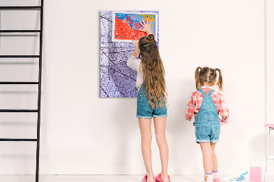 Magnetic dry erase board Magnetic board with a leaf pattern
