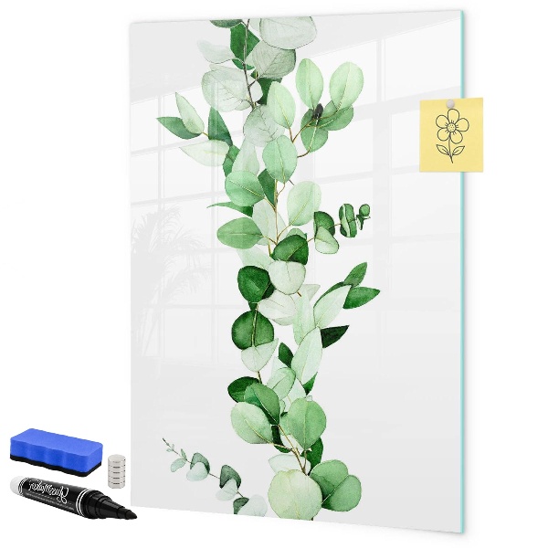 Dry erase board magnetic Green motif with space for photos