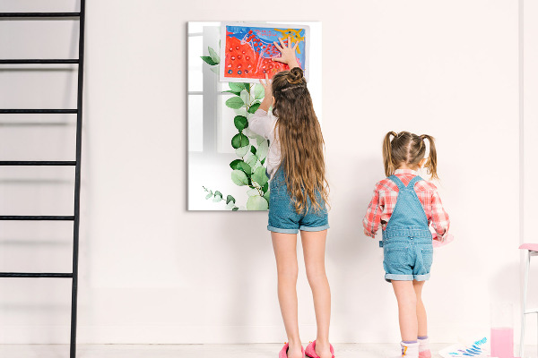 Dry erase board magnetic Green motif with space for photos