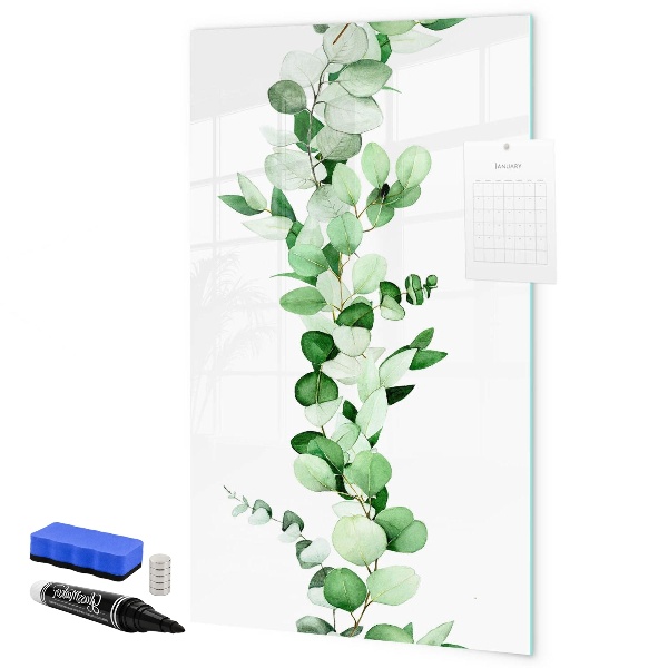 Dry erase board magnetic Green motif with space for photos