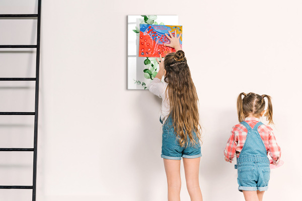 Dry erase board magnetic Green motif with space for photos