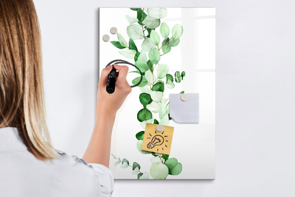 Dry erase board magnetic Green motif with space for photos