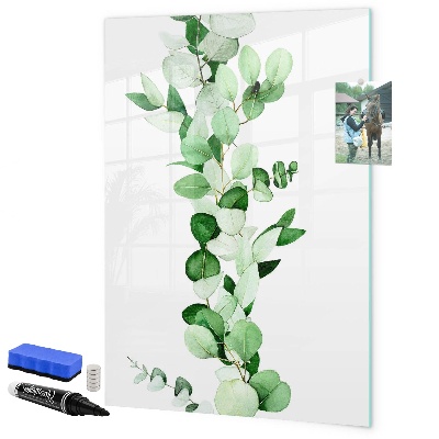 Dry erase board magnetic Green motif with space for photos