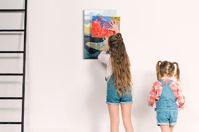 Dry erase board magnetic Creative board for photos and notes