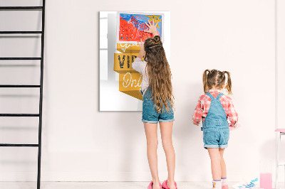 Dry erase board magnetic Creative board for photos and notes