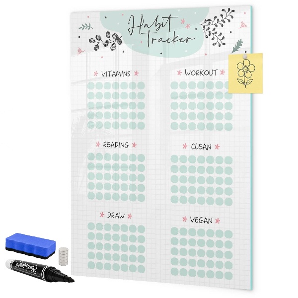 Magnetic dry erase board Tracking your habits and daily activities