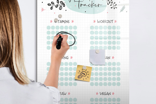 Magnetic dry erase board Tracking your habits and daily activities