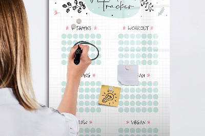 Magnetic dry erase board Tracking your habits and daily activities