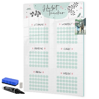 Magnetic dry erase board Tracking your habits and daily activities